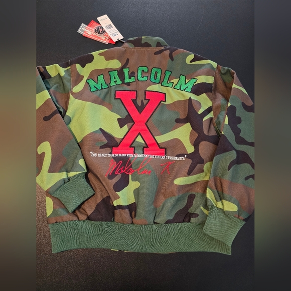 Brand New Adult Small Malcolm X Camo Jacket and Snapback Hat - Picture 2 of 3